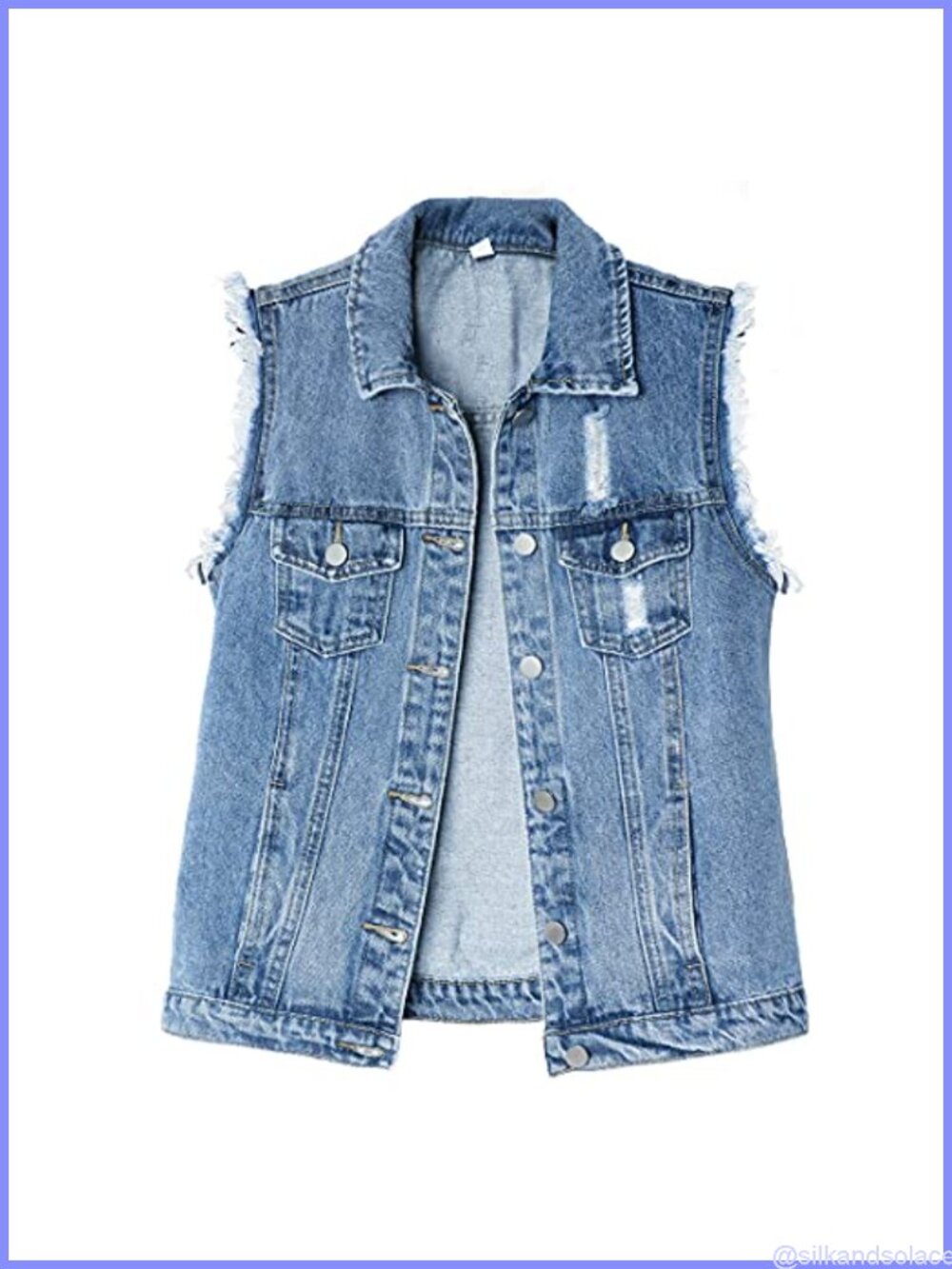 Women's Candy Color Denim Vest Button Up Sleeveless Slim Jean Jacket